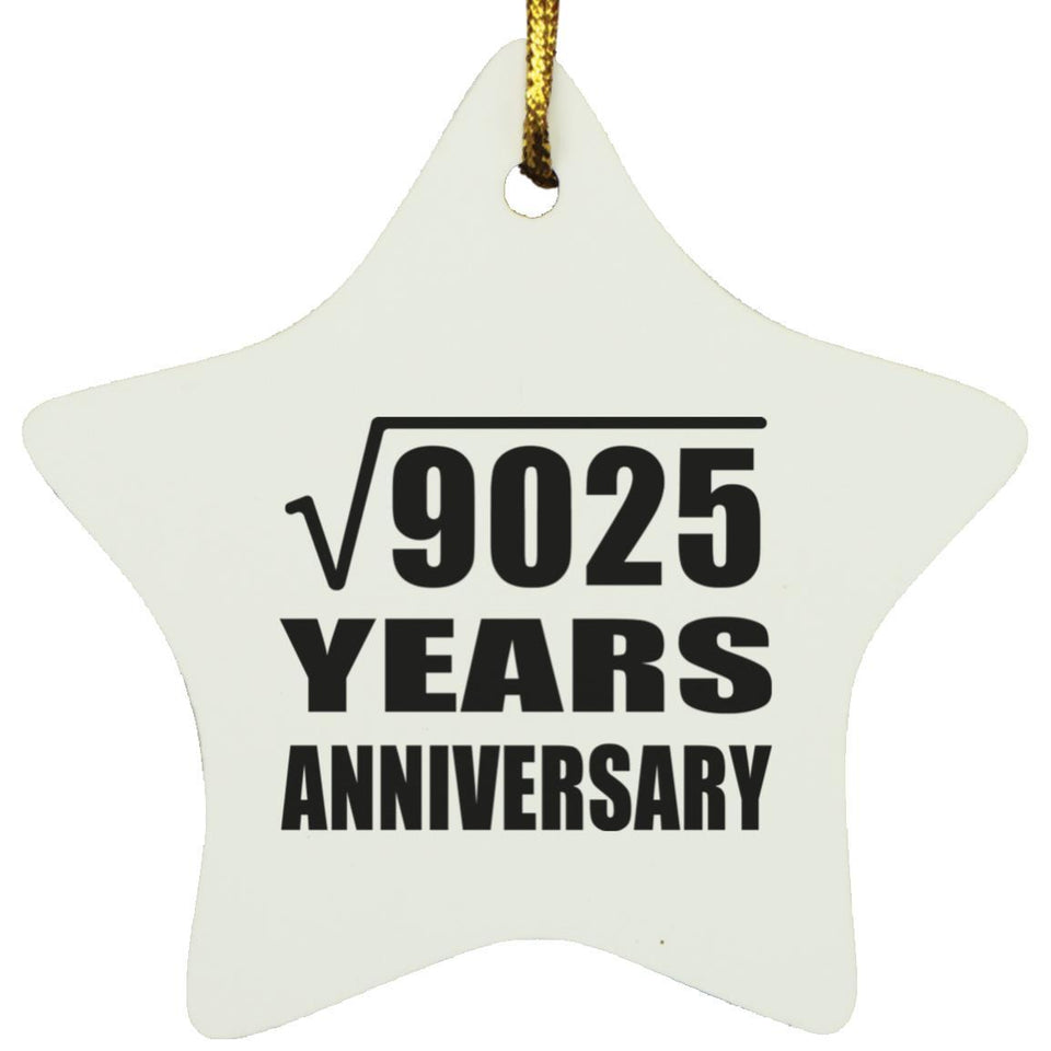 95th Anniversary Square Root of 9025 Years Anniversary - Star Ornament