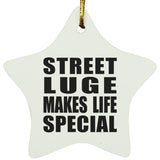 Street Luge Makes Life Special - Star Ornament