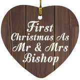 First Christmas As Mr & Mrs Bishop - Heart Ornament D