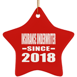 Insurance Underwriter Since 2018 - Star Ornament