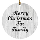 Merry Christmas Fox Family - Circle Ornament F