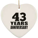 43rd Anniversary 43 Years - Heart Ornament