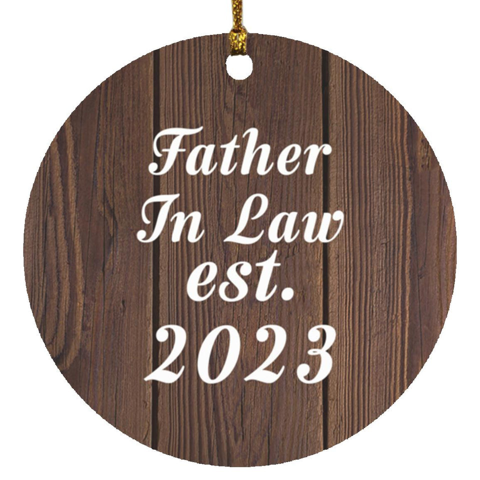 Father In Law Established EST. 2023 - Circle Ornament D