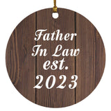Father In Law Established EST. 2023 - Circle Ornament D
