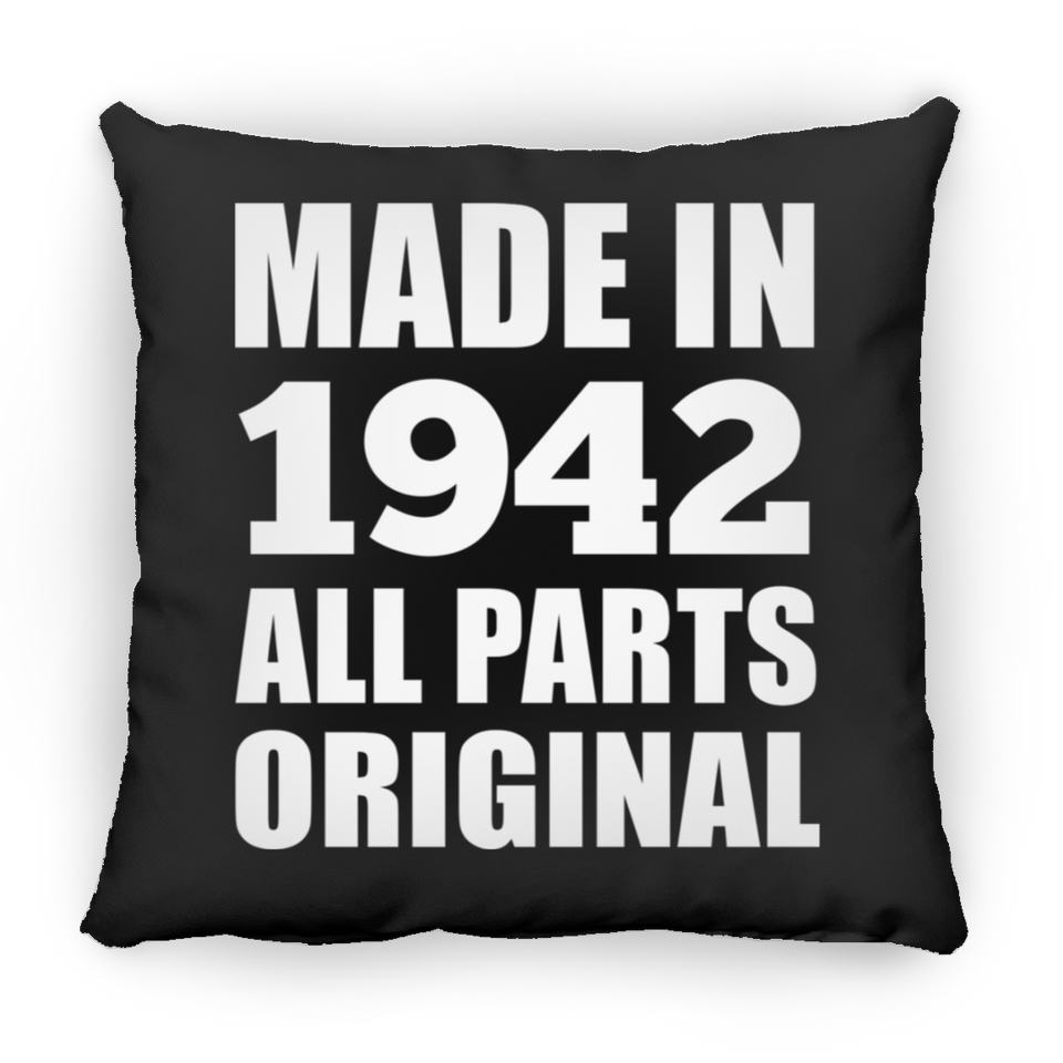 82nd Birthday Made in 1942 All Parts Original - Throw Pillow Black