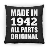 82nd Birthday Made in 1942 All Parts Original - Throw Pillow Black