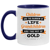 Children Are Rainbow Of Life, Grandchildren Are Pot Of Gold - 11oz Accent Mug Purple