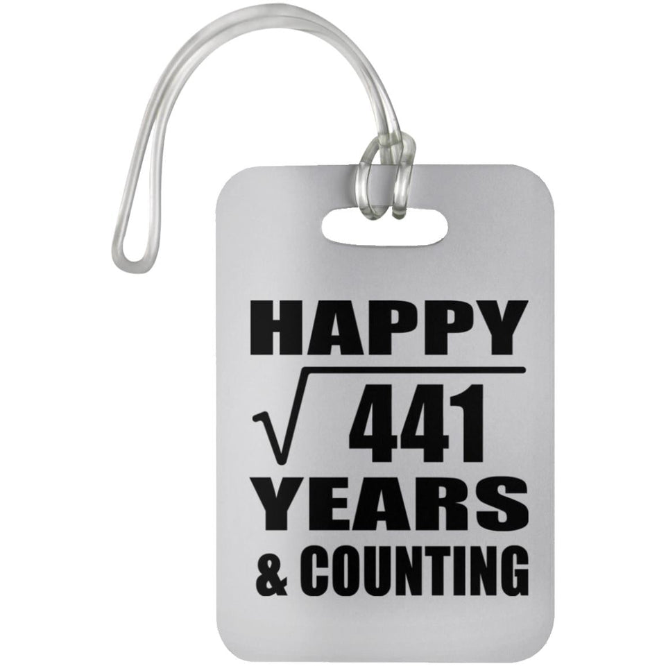 Happy 21st Anniversary Square Root of 441 Years & Counting - Luggage Bag Tag