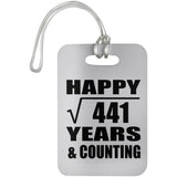 Happy 21st Anniversary Square Root of 441 Years & Counting - Luggage Bag Tag