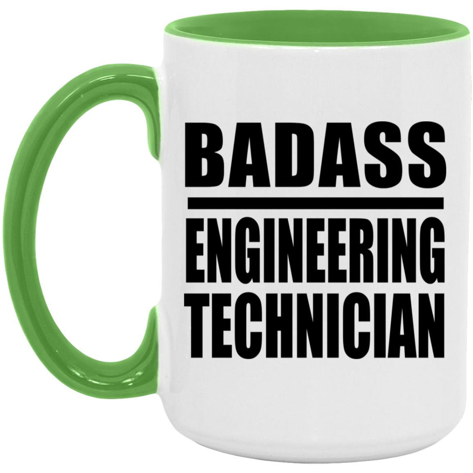 Badass Engineering Technician - 15oz Accent Mug Green