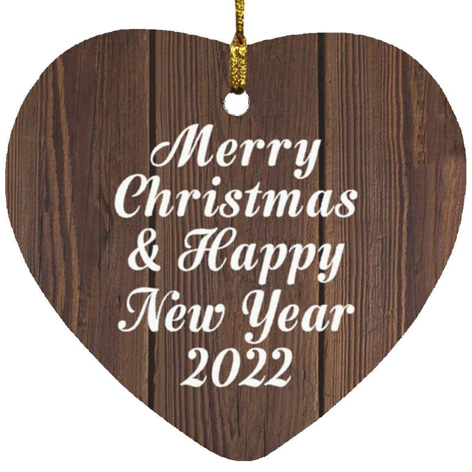 Merry Christmas & Happy New Year 2022 - Heart Ornament D