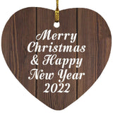 Merry Christmas & Happy New Year 2022 - Heart Ornament D