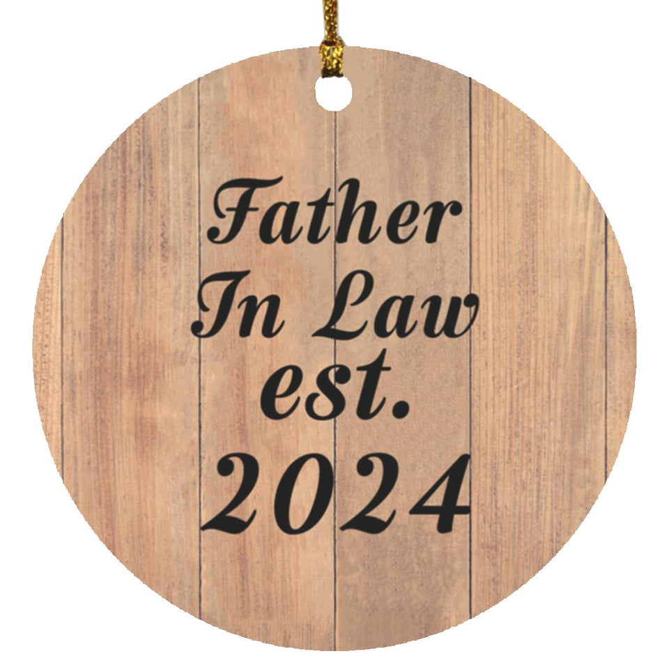 Father In Law Established EST. 2024 - Circle Ornament C