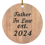 Father In Law Established EST. 2024 - Circle Ornament C