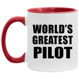 World's Greatest Pilot - 11oz Accent Mug Red