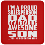 Proud Salesperson Dad Of Awesome Son - Drink Coaster