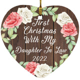 First Christmas With My Daughter In Law 2022 - Heart Ornament A
