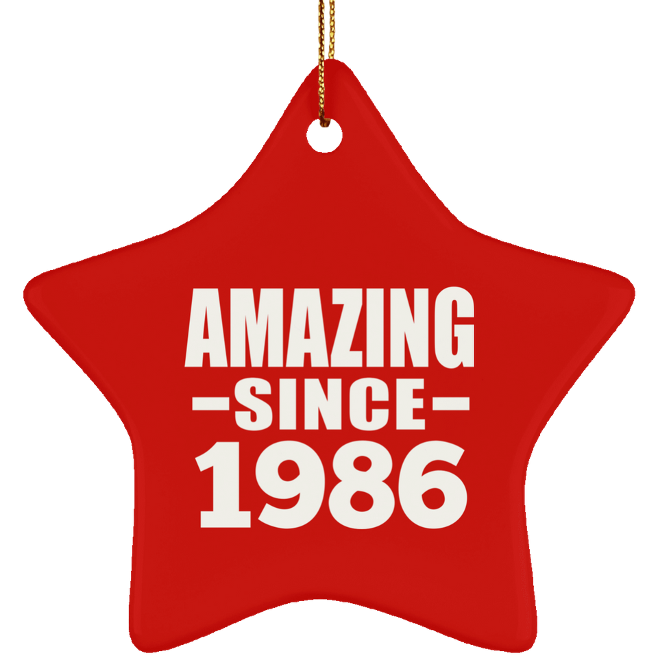 38th Birthday Amazing Since 1986 - Star Ornament