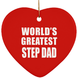World's Greatest Step Dad - Heart Ornament
