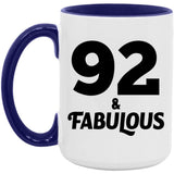 92nd Birthday 92 & Fabulous - 15oz Accent Mug Purple