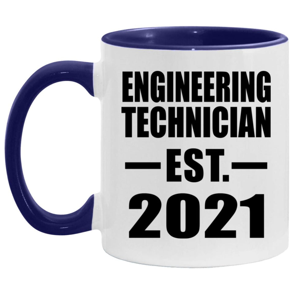 Engineering Technician Established Est. 2021 - 11oz Accent Mug Purple