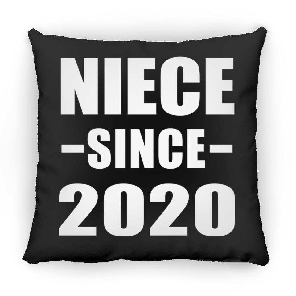 Niece Since 2020 - Throw Pillow Black