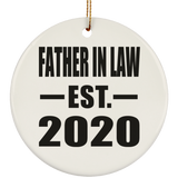 Father In Law Established EST. 2020 - Circle Ornament