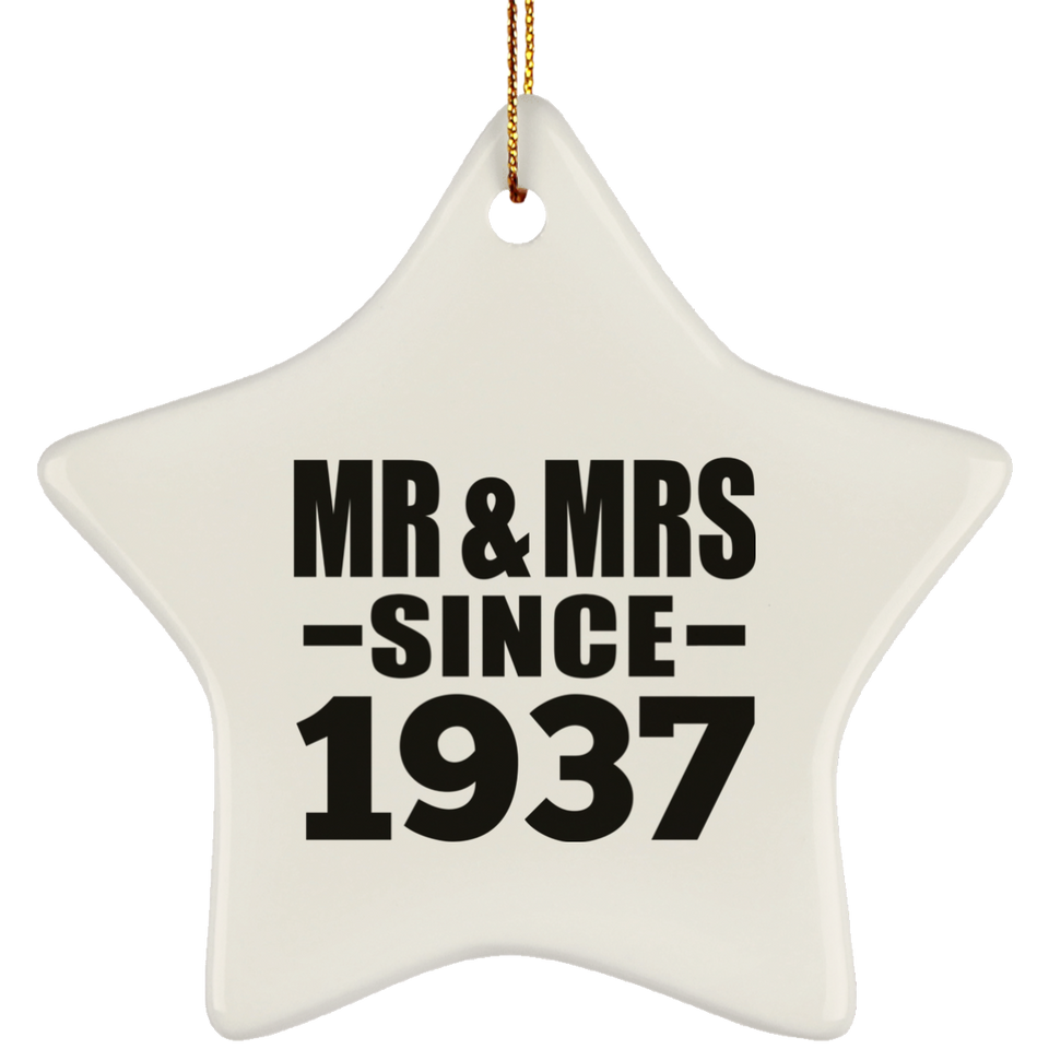 87th Anniversary Mr & Mrs Since 1937 - Star Ornament