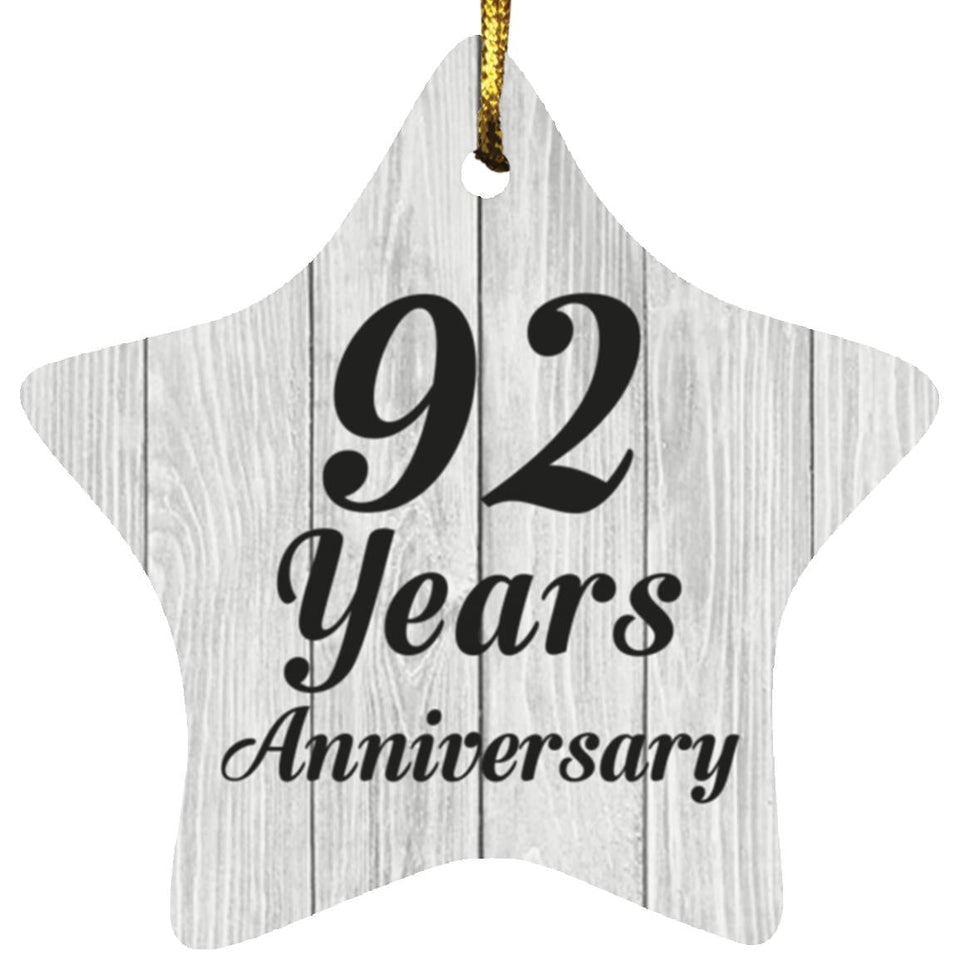 92nd Anniversary 92 Years Anniversary - Star Ornament F