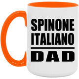 Spinone Italiano Dad - 15oz Accent Mug Orange