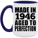78th Birthday Made In 1946 Aged to Perfection - 15oz Accent Mug Purple