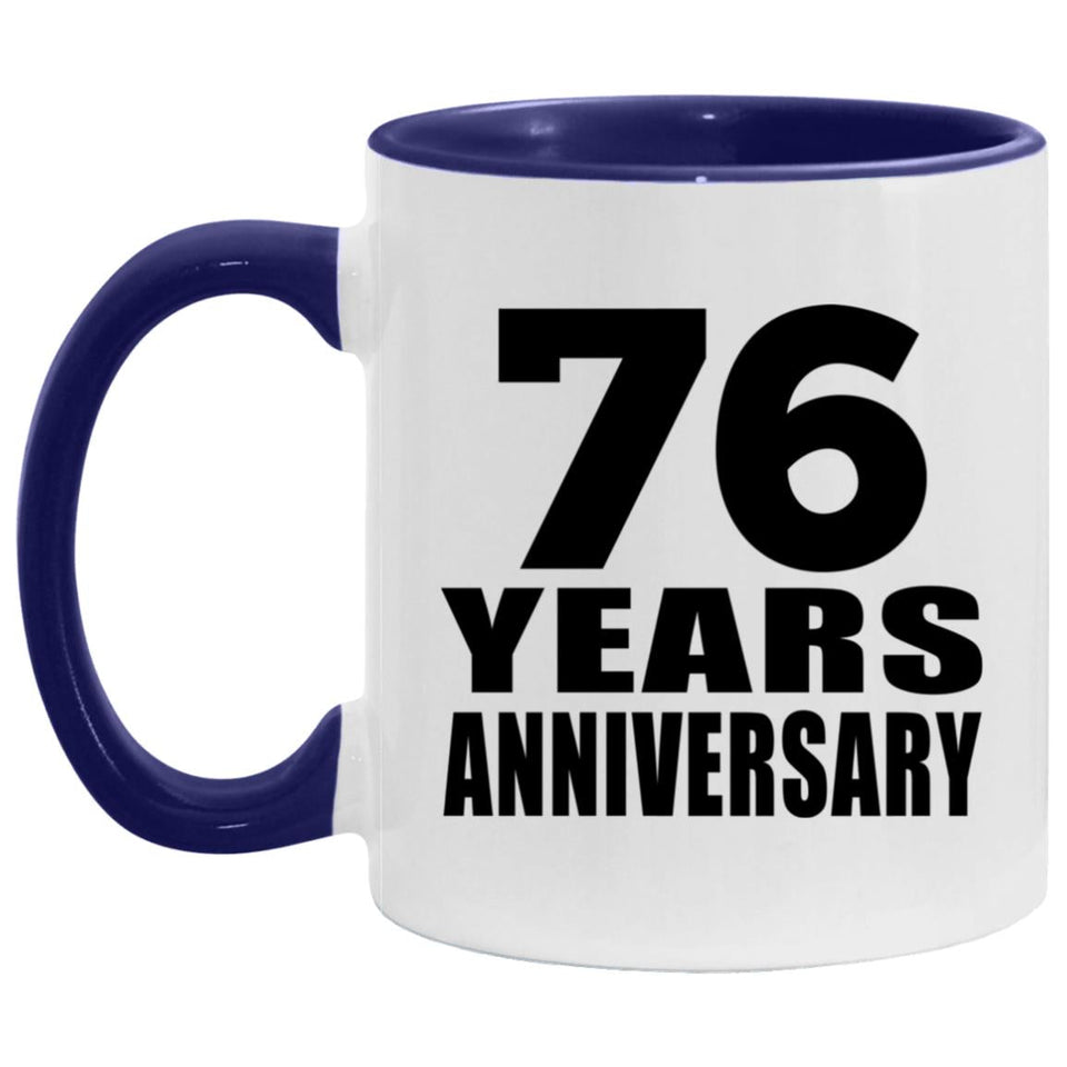 76th Anniversary 76 Years - 11oz Accent Mug Purple
