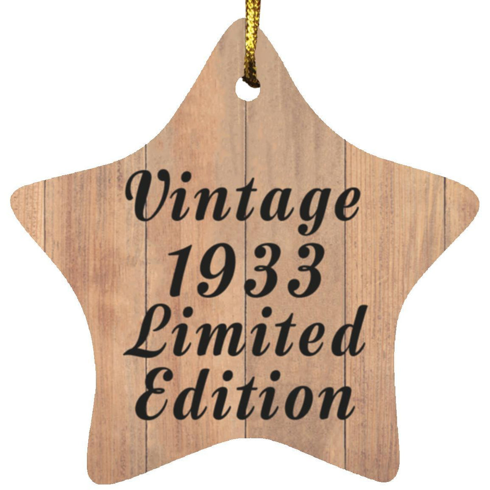 91st Birthday Vintage 1933 Limited Edition - Star Ornament C