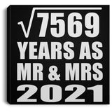 87th Anniversary Square Root of 7569 Years As Mr & Mrs 2021 - Canvas Square
