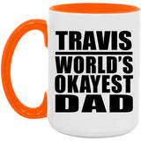 Travis World's Okayest Dad - 15oz Accent Mug Orange