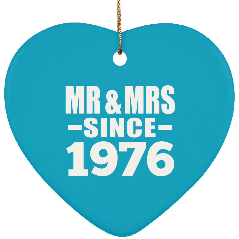 48th Anniversary Mr & Mrs Since 1976 - Heart Ornament
