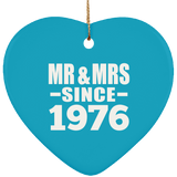 48th Anniversary Mr & Mrs Since 1976 - Heart Ornament