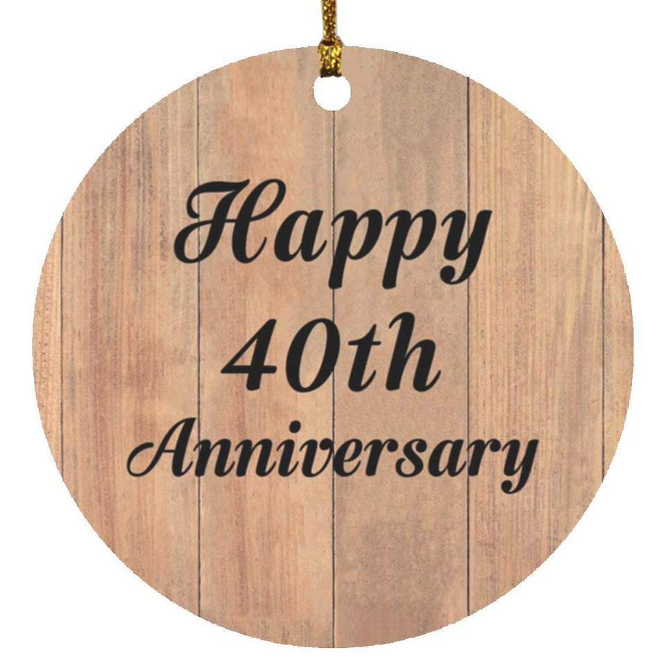 Happy 40th Anniversary - Circle Ornament C
