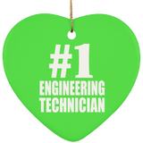 Number One #1 Engineering Technician - Heart Ornament