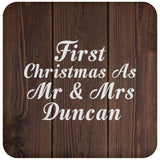 First Christmas As Mr & Mrs Duncan - Drink Coaster D