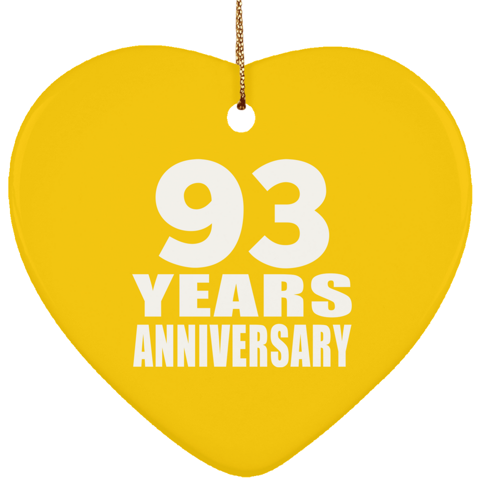 93rd Anniversary 93 Years - Heart Ornament