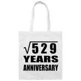 23rd Anniversary Square Root of 529 Years Anniversary - Tote Bag White