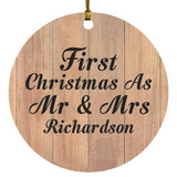 First Christmas As Mr & Mrs Richardson - Circle Ornament C