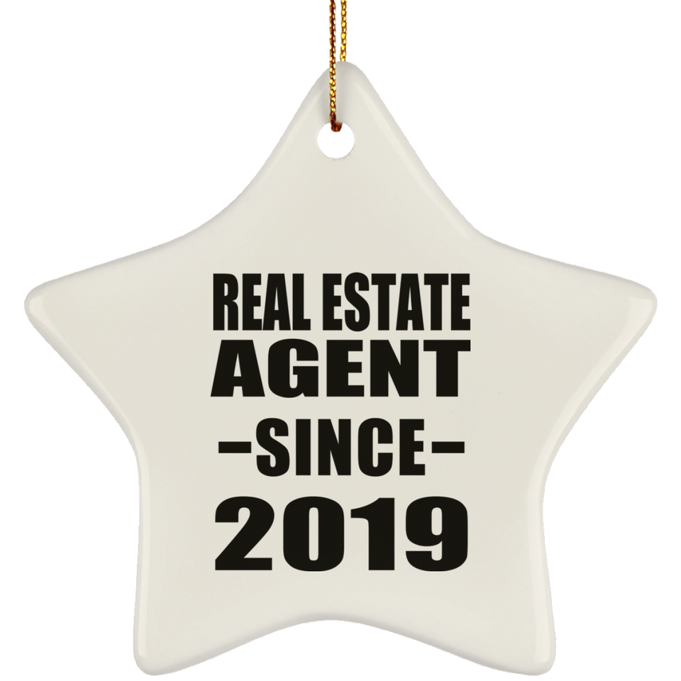 Real Estate Agent Since 2019 - Star Ornament
