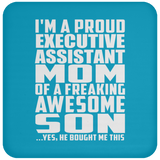 Proud Executive Assistant Mom Of Awesome Son - Drink Coaster