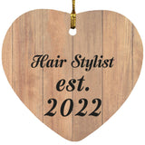 Hair Stylist Established Est. 2022 - Heart Ornament C
