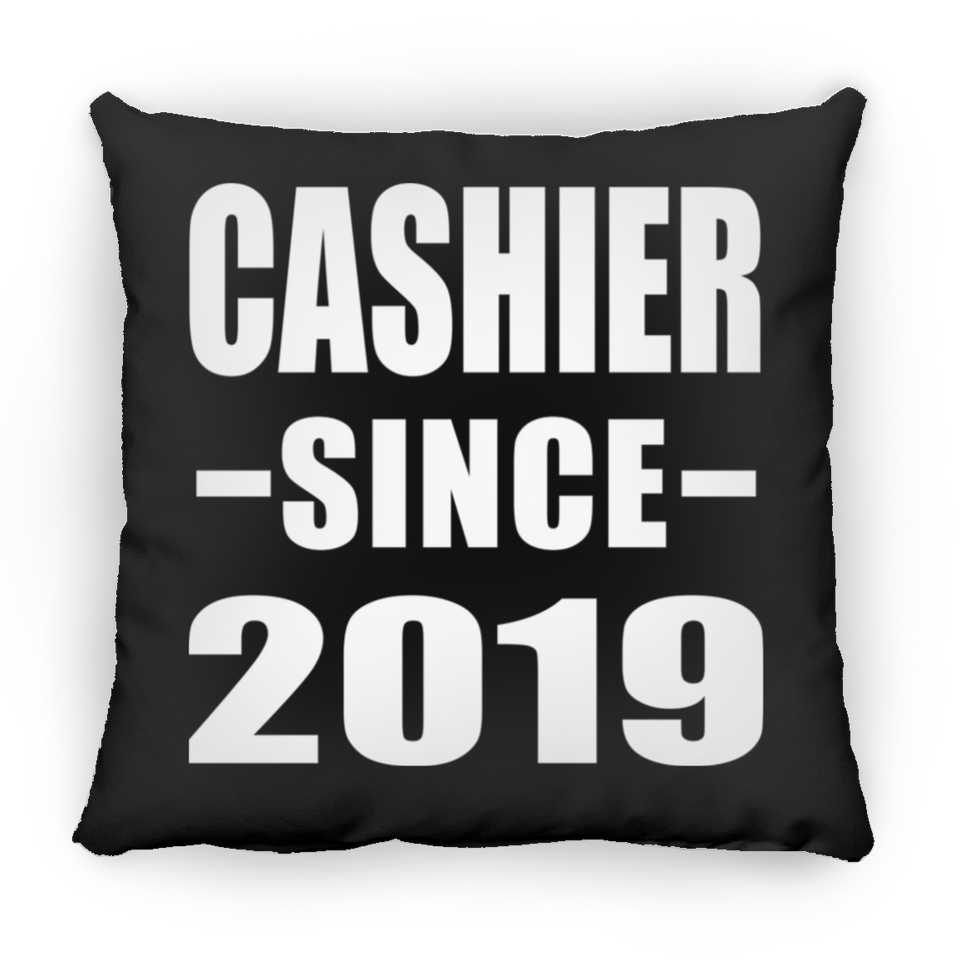 Cashier Since 2019 - Throw Pillow Black
