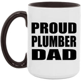 Proud Plumber Dad - 15oz Accent Mug Black