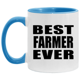 Best Farmer Ever - 11oz Accent Mug Blue