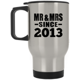 11th Anniversary Mr & Mrs Since 2013 - Silver Travel Mug